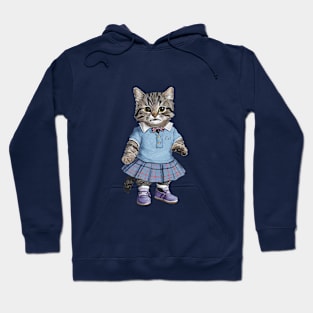 Cat Wearing Polo Shirt Hoodie